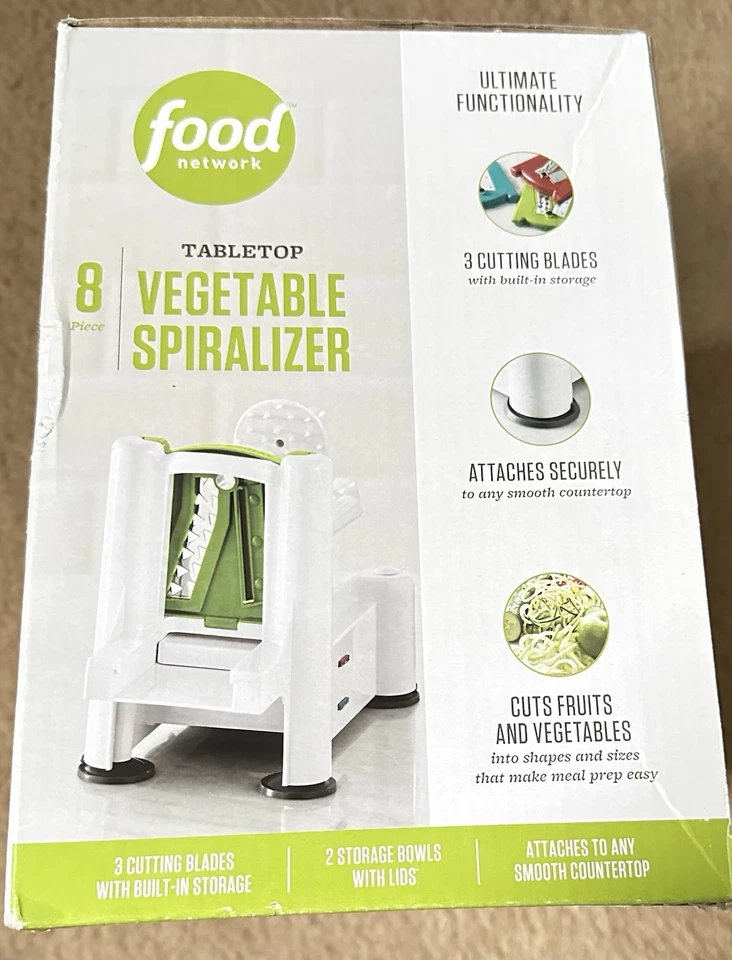 Food Network Espiralizador de Verduras de Mesa Juego de 8 Piezas Nuevo en Caja Foto 4 de 4