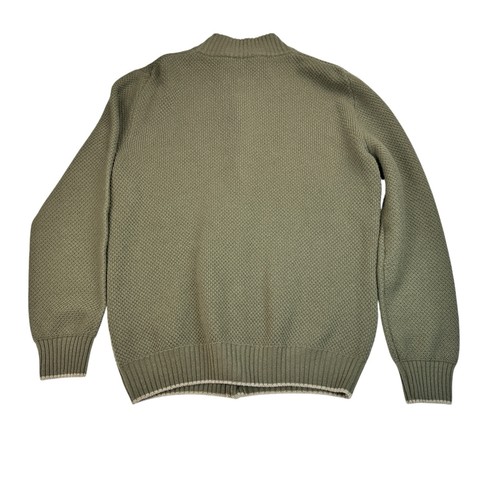 Pini Parma Mens L Spruce Green Long Sleeve Knit Cardigan, Cashmere Wool Blend - Picture 10 of 24