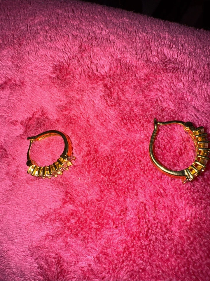 Ross Simons Oro Amarillo 18k Vermeil Plata de Ley Citrino Aro Pendientes 925 R Foto 3 de 3