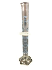 PYREX Glass 50mL Blue Double Metric Class A TD Graduated Cylinder 3026-50