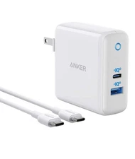 Anker PowerPort Atom III 60W GaN Fast Charger USB-C USB-A 2 Ports With 6ft Cable