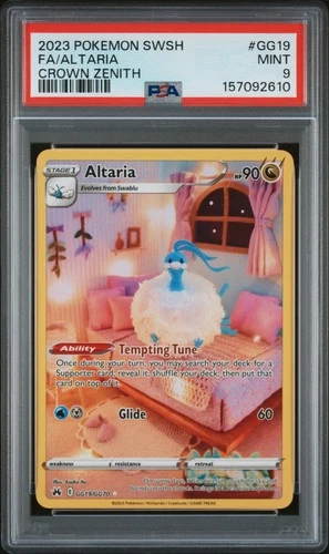 2023 POKEMON SWORD & SHIELD CROWN ZENITH #GG19 FULL ART/ALTARIA PSA 9