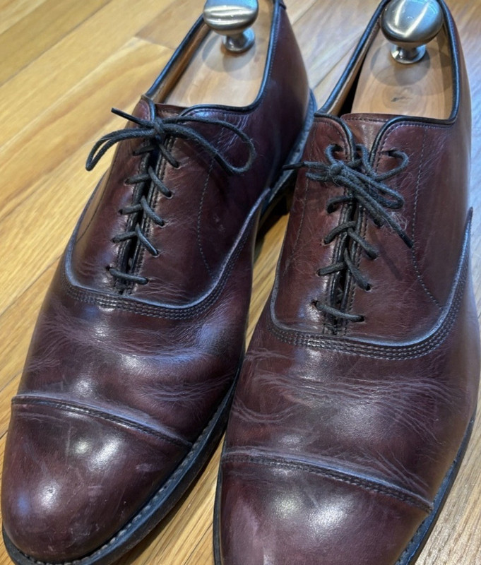 Allen Edmonds Brown Leather Cap Toe Oxford Men's Dress Shoes 10.5 D 46385