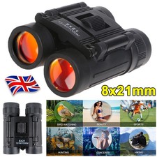 Folding Pocket Compact 8x21 Binoculars & Bag-BAK4 Prism 8x Magnification