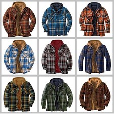 Men's Long-Sleeved Plaid Shirt in Classic Lumberjack Style Flannel Work Jacket