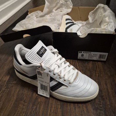 adidas Busenitz Crystal White Black Men's Skateboarding Leather Sneakers JQ3712