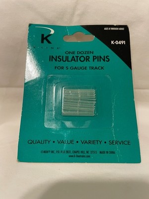 K-Line 491 Insulator Pins for S Gauge Track Package of 12. Unopened Package.