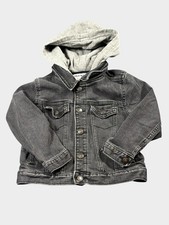 Old Navy 5T Kids Black Denim Jacket With Gray Good