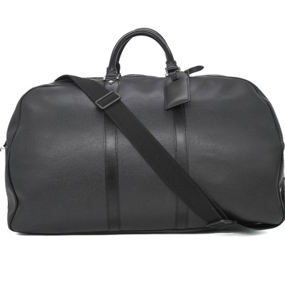 Good Auth LOUIS VUITTON M30112 Kendall GM Taiga Travelling Boston Bag Black LV