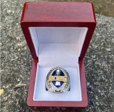 2025 Fantasy Football Championship Ring Silver Gold Blue Tone Sizes 11, 13 +CASE
