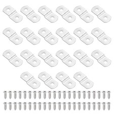 22Pcs 1/8" OffSet Canvas Clips with 2 Holes Include 44 Screws Silver Tone 