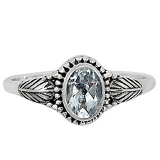 Natural Sky Blue Topaz 925 Sterling Silver Ring s.8 Jewelry R-1403