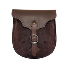 Medieval Leather Belt Bag   Genuine Leather  Suede Utility Pouch Medieval Bag
