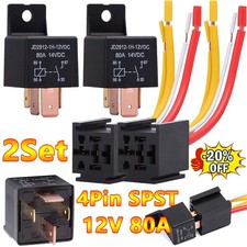 2/4 sets Car Relay 12V 80A SPST 4-pin Heavy Duty Relay Car DC Normal Open Relay