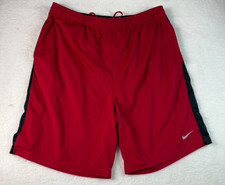 Nike Mens Dri-Fit Basketball Athletic Training Shorts Red and Black size Large