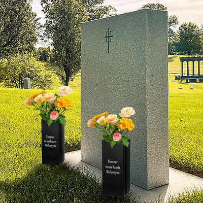Metal Cemetery Vase Flower Holder with Spikes in Ground, Grave