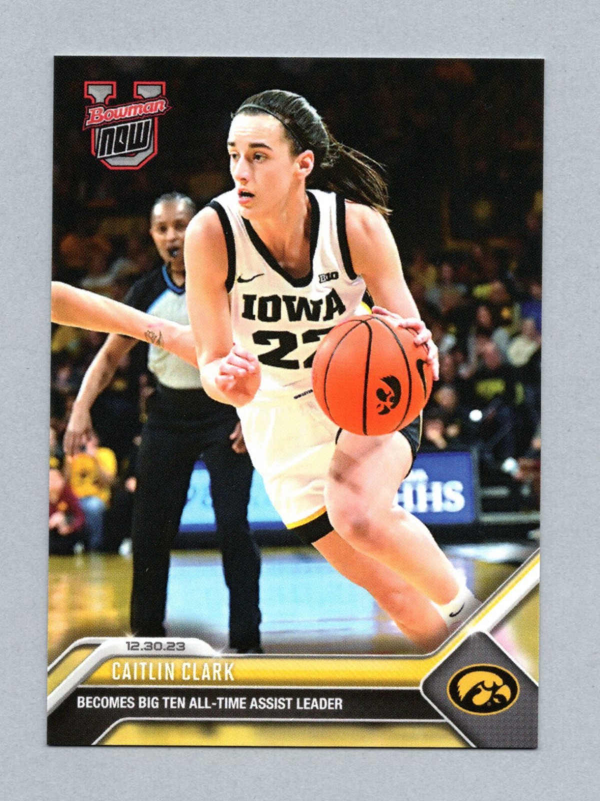 2023 Bowman U Now Caitlin Clark Becomes Big Ten All-Time Assist leader Card #24