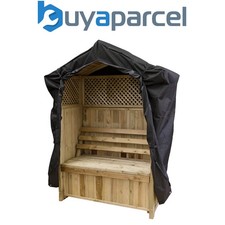 Zest Dorset Wooden Furniture Arbour Bench Seat & Garden Bar Cover - Black