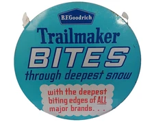 Vintage 1960s B.F. Goodrich Big Edge Metal Advertisement Tire Insert Sign