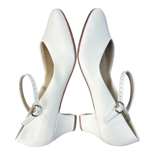So Danca CH50 Ivory Character Leather Shoes Buckle Strap Heels Size 10 New - Picture 7 of 11