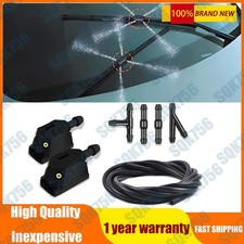 Windshield Wiper Washer Squirter Nozzle Spray Jet W/ 2M Hose Hose Connectors EOU