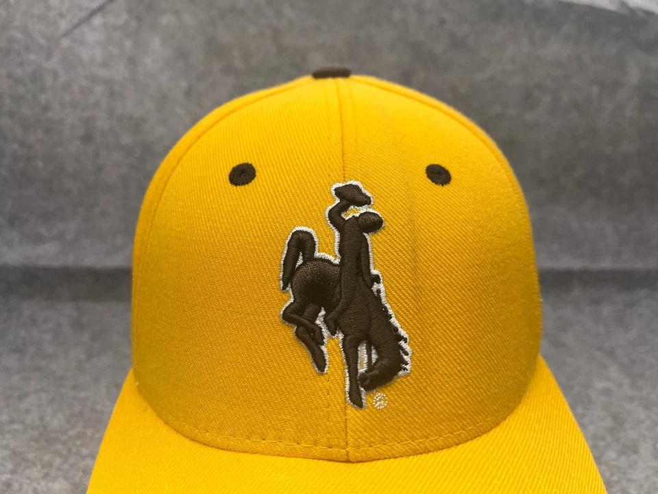 Wyoming Cowboys Zephyr Hat Cap Strap Back Adult One Size Yellow NCAA Wool Blend - Image 2 of 4