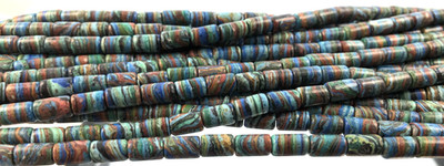 Natural Stone Rainbow Calcite 5x8mm Tube (one 8'' strand)