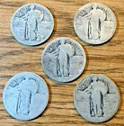 Lot Of 5 SILVER Standing Liberty Quarters No Dates (Exact Coins Shown)