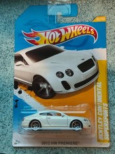 Hot Wheels 2012 #36/250 Bentley Continental Supersports blanco nuevo fundición
