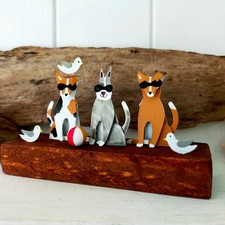 'Beach Doggos' Small Nautical Seaside Dog Ornament by Shoeless Joe