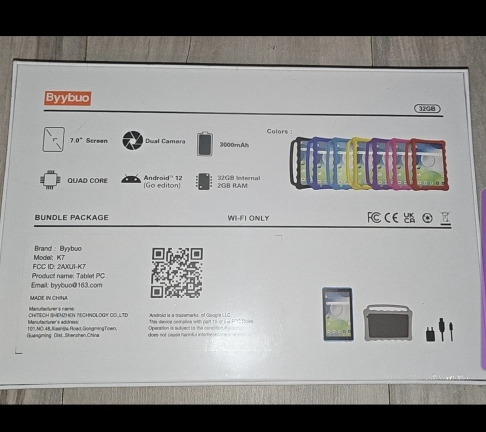 Byybuo K7 7" Display, Android 12 (Go Edition) Blue Kids Tablet. 32Gb internal... - Image 2 of 4