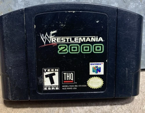 THQ WWF WrestleMania 2000 Nintendo 64 T-Teen NTSC-U/C Game Cartridge Not Tested