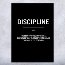 Discipline Motivational Print Poster, Canvas or Framed Inspirational Poster