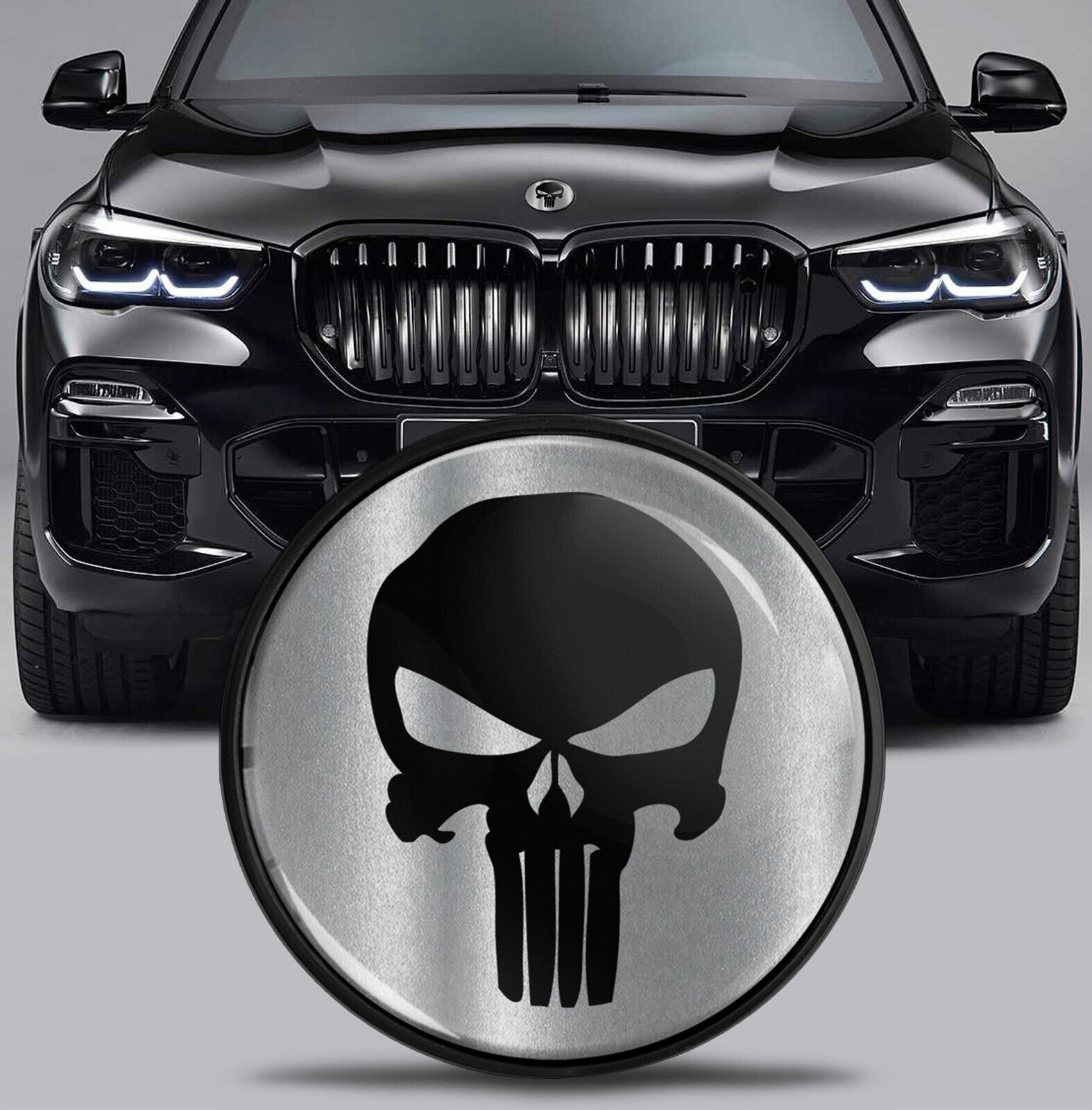 Compatible with BMW Emblem 51767288752 Hood Trunk Bonnet Logo Badge 82mm Skull