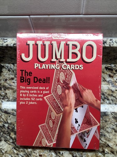 THE BIG DEAL 52 + 2 Jokers Jumbo Oversized Giant Playing Cards 8"x11" 3+ New! - Picture 2 of 2