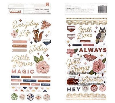 THICKERS Pink Paislee CAPTURED Collection PUFFY PHRASE & ACCENT 108pc Stickers