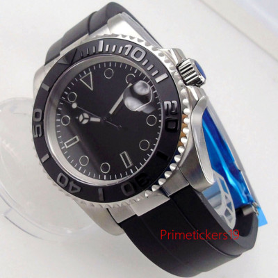 40mm PT5000 NH35A Ceramic Bezel Automatic Men Watch Sapphire Glass Rubber Strap