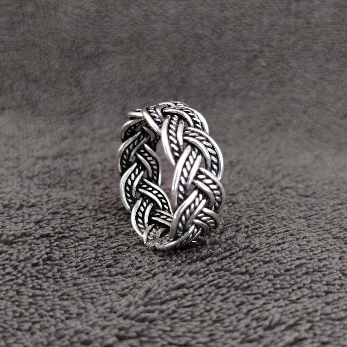 スヴニーシルバー(C) ボリュームセットリング 925 Sterling Silver Double Twisted Band Women's Designer