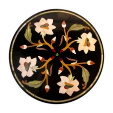 18" Marble Corner Coffee Table Top Inlay Work art Handicraft​ Home Decor