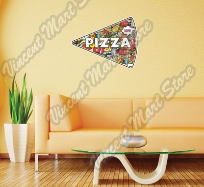Pizza Italian Food Pepperoni Plain Wall Sticker Room Interior Decor 25''X20''