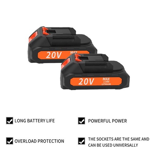Batterie IKRA 20V 2,0Ah LI-ION - Pour Outils De Jardin Sans Fil | Compatible ONE-FOR-ALL 20V | LED Indicateur