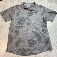 Puma Performance Golf Polo Men's M Medium Gray Hawaiian Print