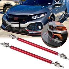 2x Red Adjust Bumper Lip Splitter Strut Rod Tie Support Bars Honda Accord Civic