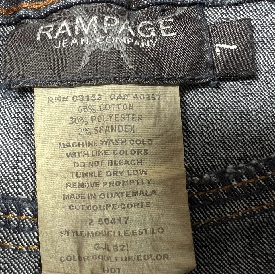 VTG Y2K Rampage Denim Pencil Skirt Size 7 31 Pockets Stretch Preppy Grunge - Image 4 of 4