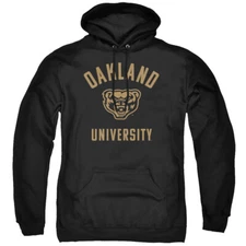 Oakland University Adult Pullover Hoodie One Color Logo, Black, S-3XL