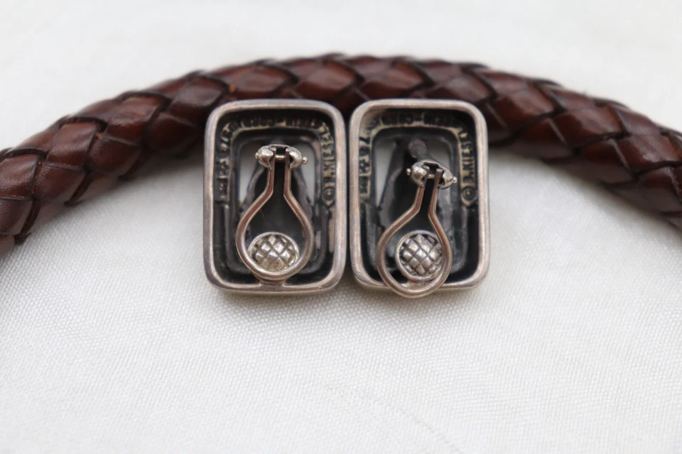 Juego de collar y pendientes vintage de plata de ley de plata de ley 1997 Kieselstein Cord Alligator Foto 4 de 4