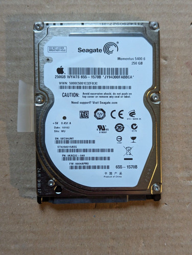 Apple 655-1570B Seagate ST9250315ASG 2,5" HDD Festplatte 5400rpm 8MB SATA