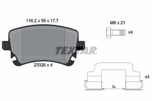 TEXTAR Brake Discs & Pads Rear Fits Bentley Continental Continental Flying Spur - Picture 5 of 5
