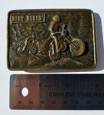 VINTAGE BERGAMOT DIRT BIKIN BELT BUCKLE MOTOCROSS OHV MOTORCYCLE USA D-85