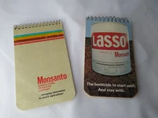 Vtg 1983 Lot of 2 Monsanto Spiral Bound Notepads Farm Ag Advertising Lasso